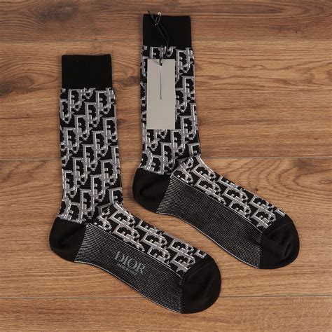 white stretch cotton socks with dior oblique jacquard|Dior Oblique Socks White/Yellow Jacquard Men's .